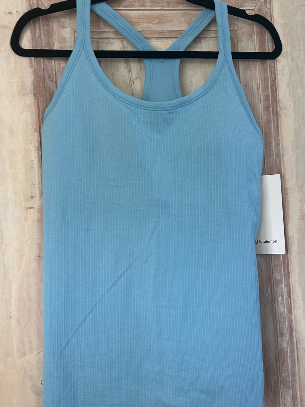 lululemon athletica Ebb to Street Light Blue Ribbed Racerback Tank